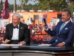 Kirk Herbstreit berteriak pada Lee Corso usai Indiana juara nasional