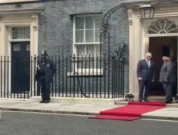 Prabowo disambut Larry the Cat, kucing ikonik kantor PM Inggris