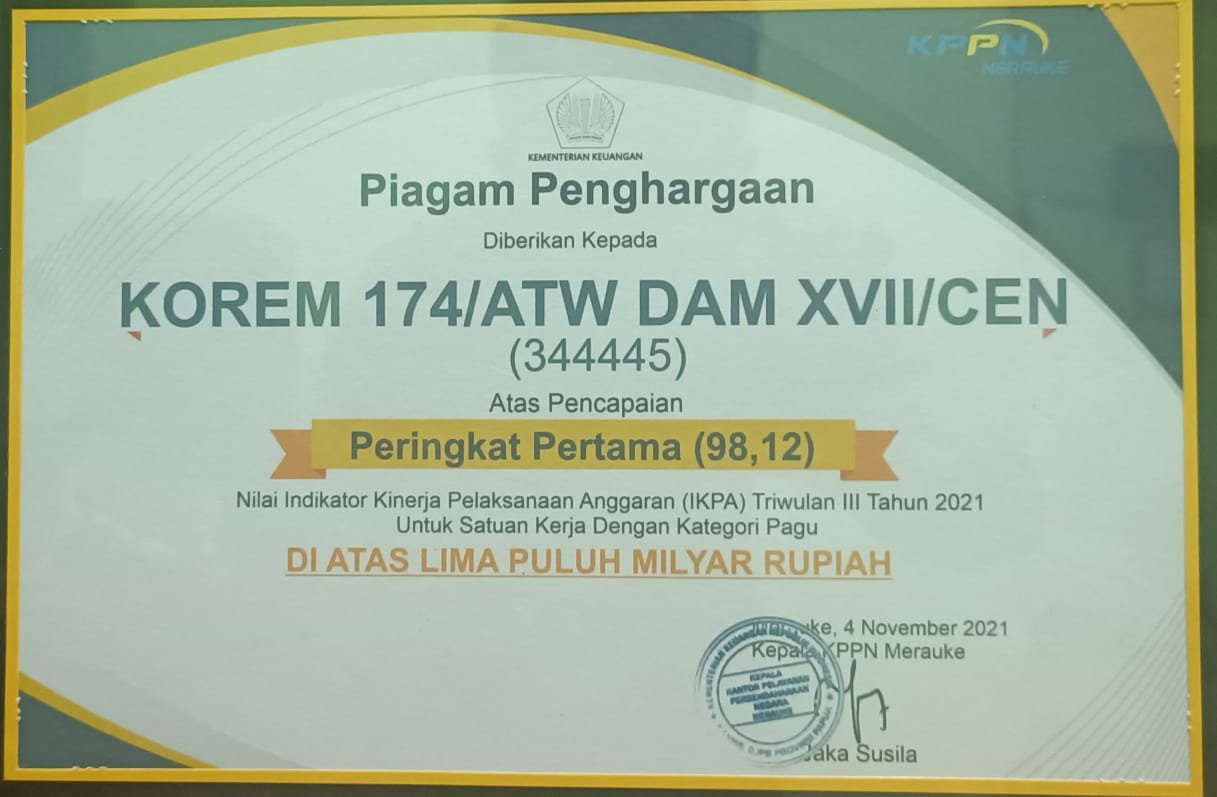Korem 174 Merauke Juara IKPA Berturut-turut