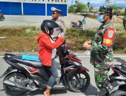 Kodim 1715 Yahukimo Turun ke Jalan Tegakkan Protokol Kesehatan