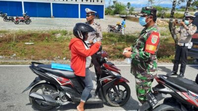 Kodim 1715 Yahukimo Turun ke Jalan Tegakkan Protokol Kesehatan