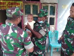 Danramil 1710-07/Mapurujaya Kunjungi Dua Anak Asuh Cegah Stunting di Wilayah Binaan