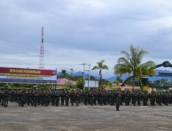 Dandim Mimika Hadapi Upacara Penerimaan Satgas Pamtas Yonif RK 115 Macan Leuser