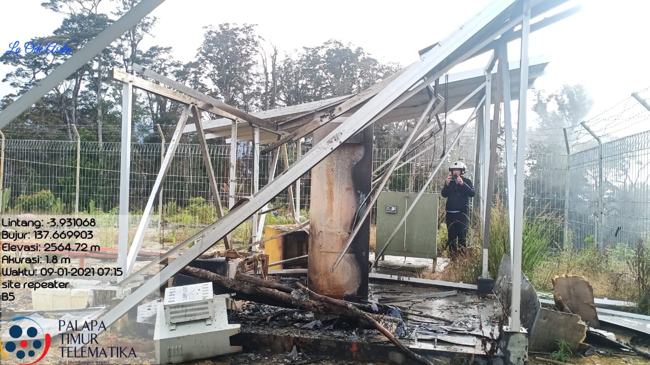 KKB Bakar Dua Pemancar Telkom di Puncak Papua