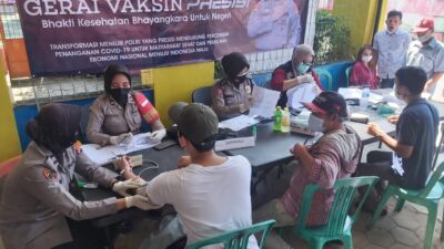 PPKM Darurat Hari Ketujuh, Polda Banten Vaksinasi 1711 Warga