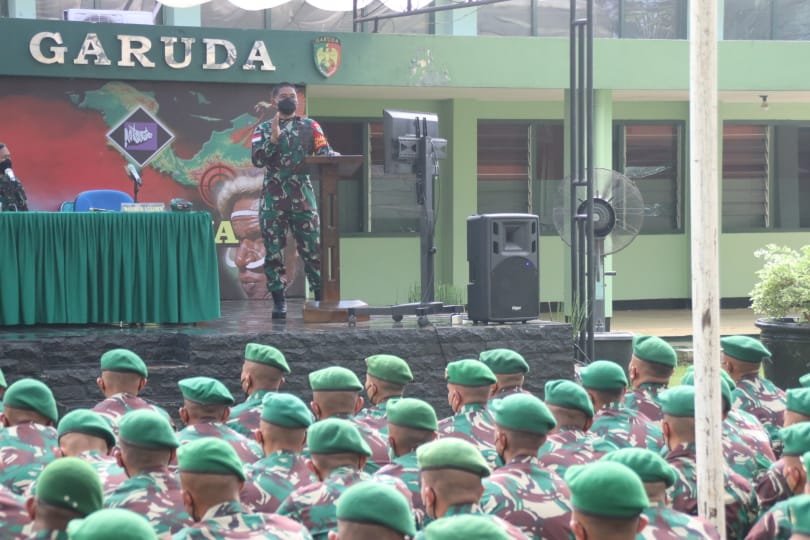 Danrem 174 Merauke Beri Pembekalan Prajurit Yonif 315 Garuda