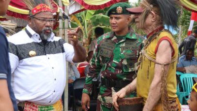 Dansatgas Yonif 411 Kostrad Hadiri Festival Budaya Perbatasan Suku Kanum