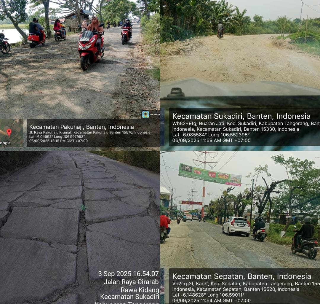 LSM KCBI Desak Bupati Tangerang Perbaiki Jalan Rusak Parah