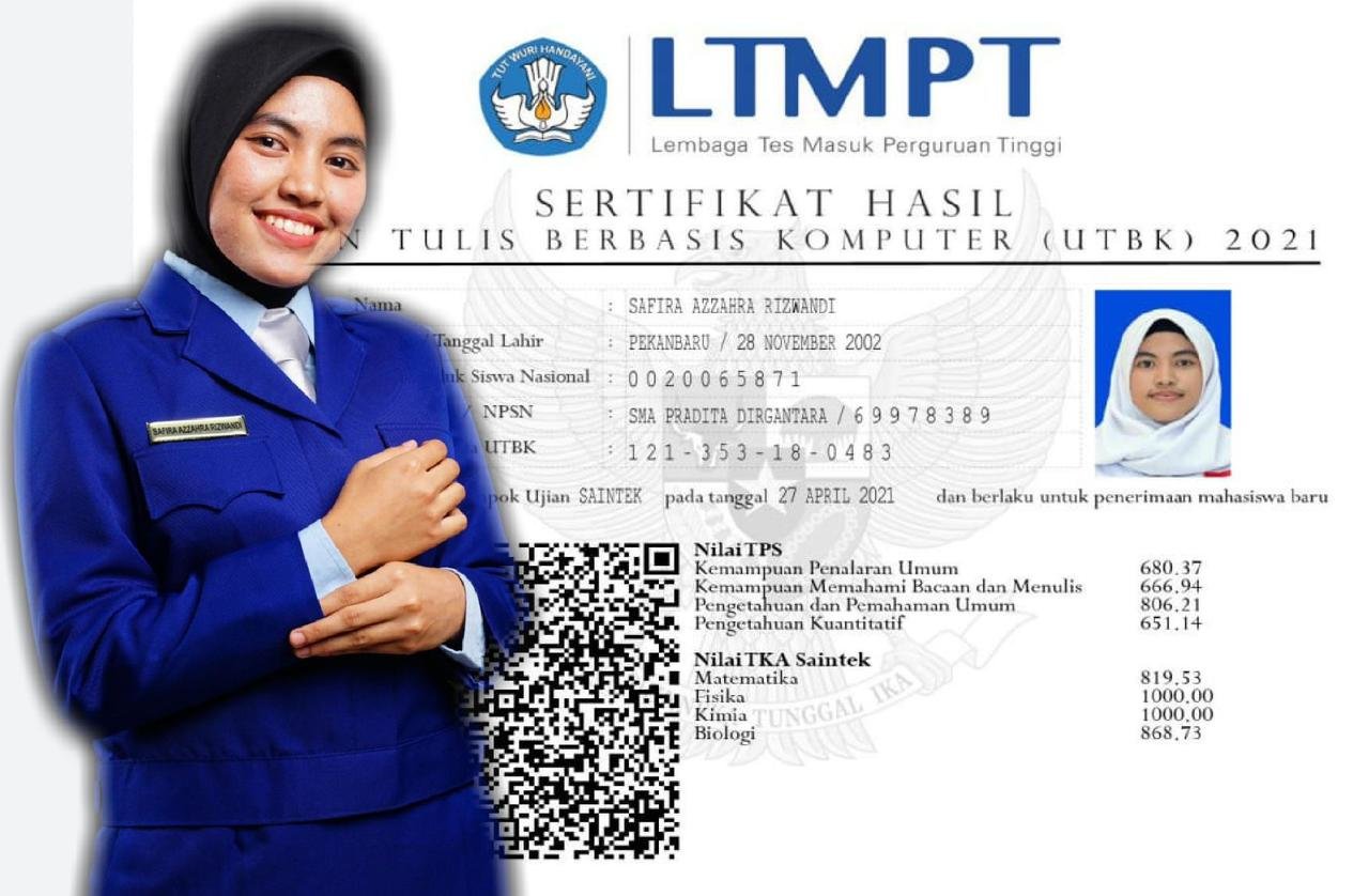 Alumni Pradita Dirgantara Safira Raih Nilai Sempurna Fisika dan Kimia UTBK 2021