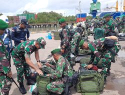 Sweeping Gabungan Kolakops Korem 174/ATW Tegakkan Aturan Satgas Pamtas RI-PNG Purna Tugas