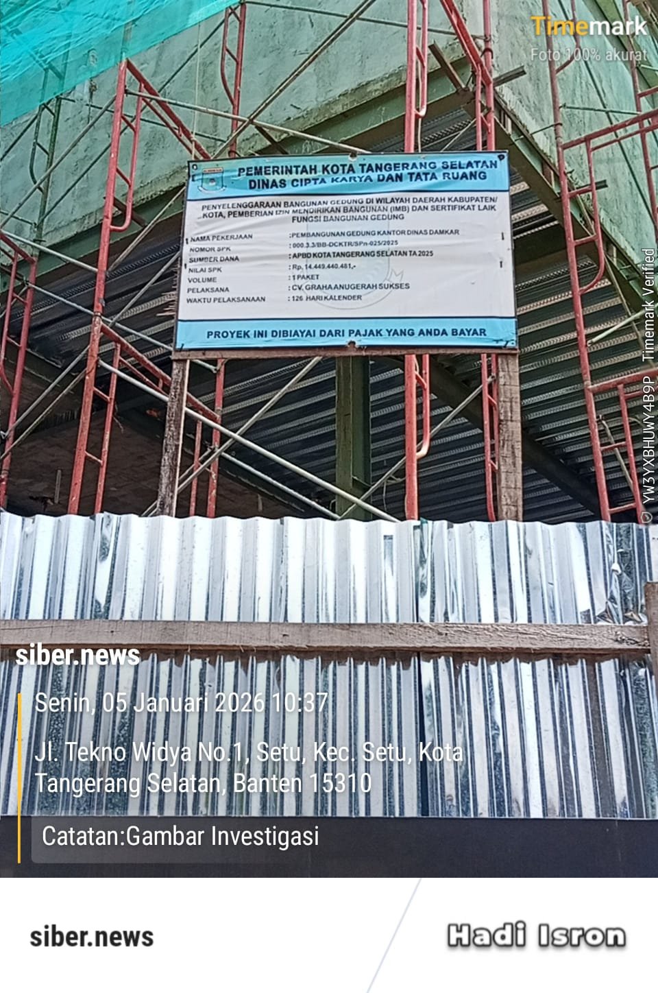 Gedung Damkar Tangsel Rp14 Miliar Diduga Langgar Aturan dan Lewat Tahun Anggaran