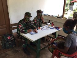 Satgas Pamtas Yonif 125 Layani Kesehatan Warga Kampung Yanggandur