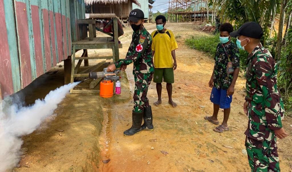 Satgas Yonif 143/TWEJ Komitmen Basmi Malaria di Perbatasan RI-PNG