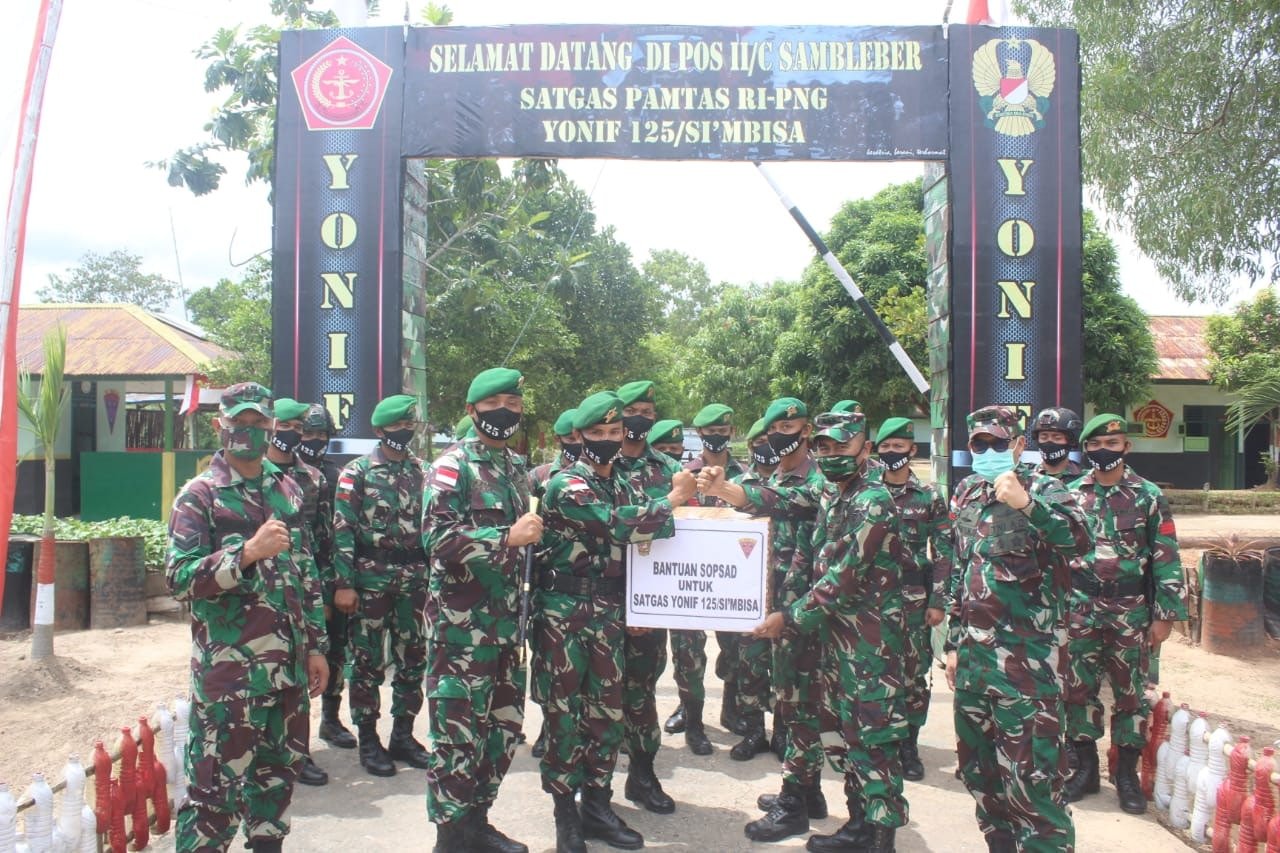 Tim Wasev Sopsad Kunjungi Satgas Pamtas RI-PNG di Yonif 125/Simbisa