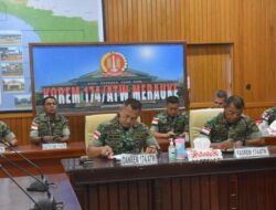 Danrem Merauke Berikan Pengarahan kepada Dansat dan Danpos via Vicon