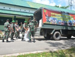 Danrem 174/ATW Bantu Korban Kebakaran Pasar Dolog Asmat dengan Sembako dan Pakaian Layak Pakai