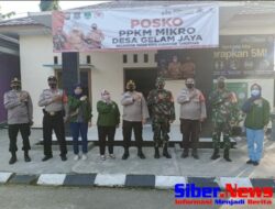 Dirnarkoba dan Dirtahti Polda Banten Kunjungi Posko PPKM Desa Gelam Jaya