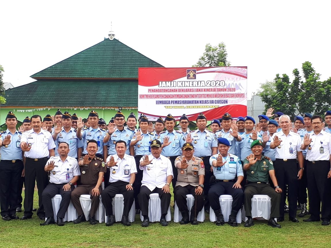 Kapolres Cilegon Hadir di Apel Deklarasi Janji Kinerja Kemenkumham Banten 2020