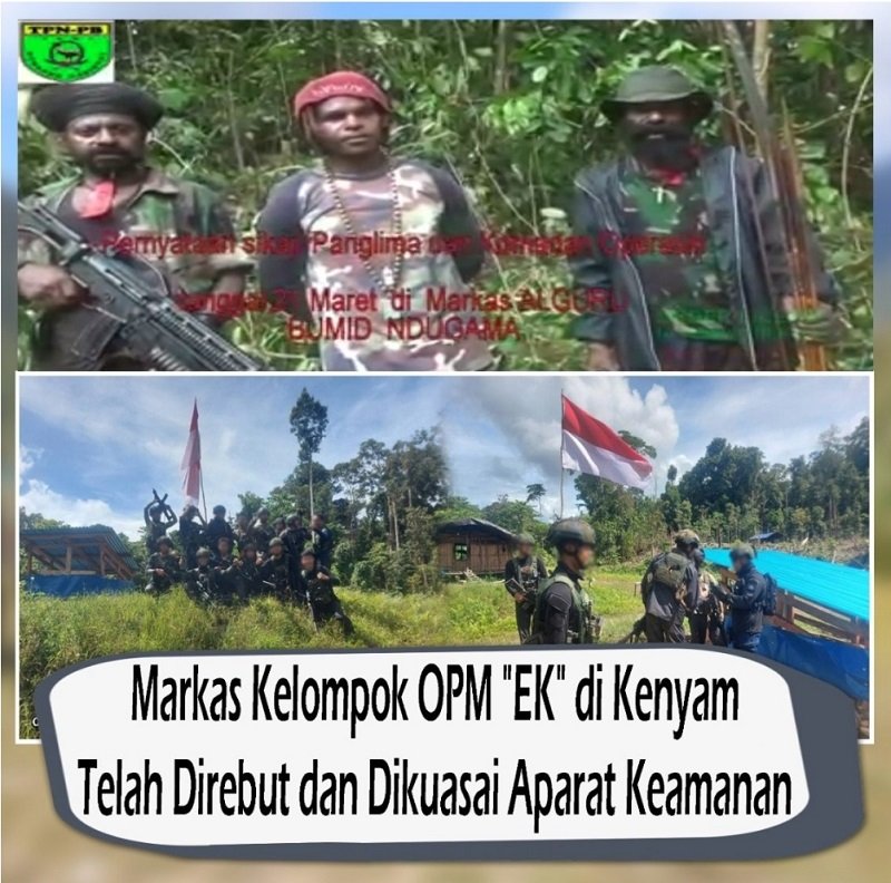 Markas OPM Dikuasai TNI-Polri, Egianus Kogoya Semakin Terpojok