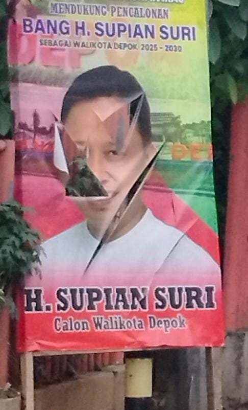 Baliho Sosialisasi SS di Depok Diduga Dirusak Lawan Politik