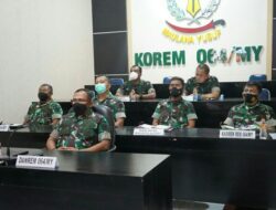 Danrem 064/MY dan Para Kasi Kasrem Ikuti Rakornas Tangguh Bencana Secara Virtual