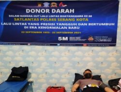 HUT Lalu Lintas Bhayangkara ke-66, Satlantas Polres Serang Kota Gelar Donor Darah