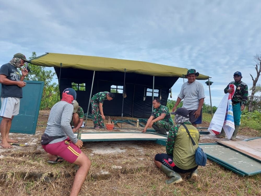 Satgas TMMD Boven Digoel Dirikan Posko Terpadu Dukung Operasional