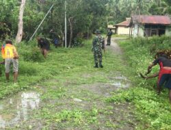 Prajurit Yonif 126/KC Satgas Adakan Karya Bakti di Perbatasan