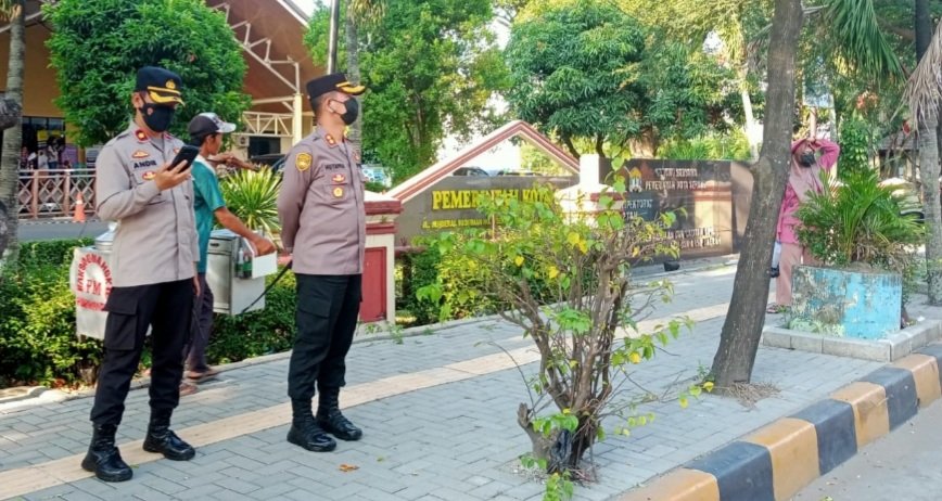 Unras GMNI di Serang, Puluhan Personel Polres Kota Siaga Prokes