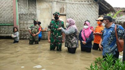 Dandim 0601/Pandeglang dan Bupati Tinjau Lokasi Banjir