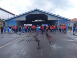 Kantor Zona Maritim Tengah Bakamla RI dan Lanudal Manado Olahraga Bersama untuk Tingkatkan Imunitas
