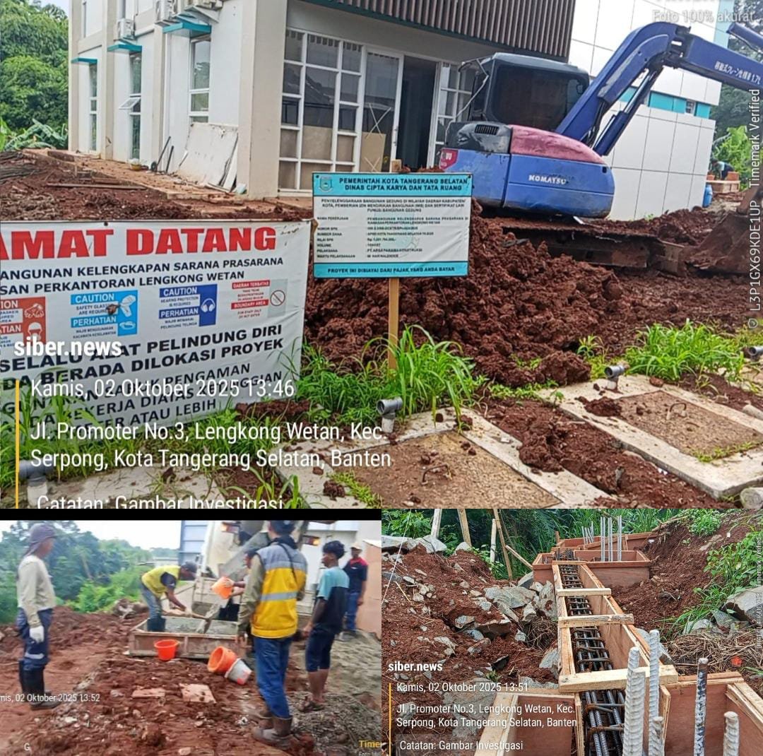 Proyek di Samping Kantor CKTR Tangsel Diduga Dikerjakan Tak Sesuai Spek