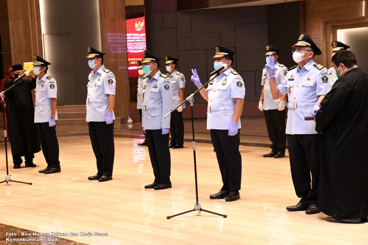 Yasonna Lantik 5 Pimti Pratama: Jaga Integritas, Jangan Mainkan Kewenangan