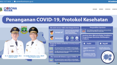 Pemprov Banten Luncurkan Situs Infocorona untuk Tingkatkan Kesiapsiagaan