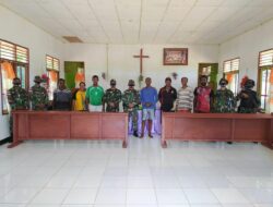 Satgas Pamtas Yonif 125/Simbisa Beri Sekat Pembatas untuk GPKAI Jemaat Berakha
