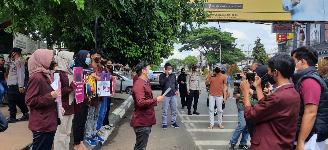 Mahasiswa Untirta Unras, Polres Serang Kota Banten Siaga Prokes