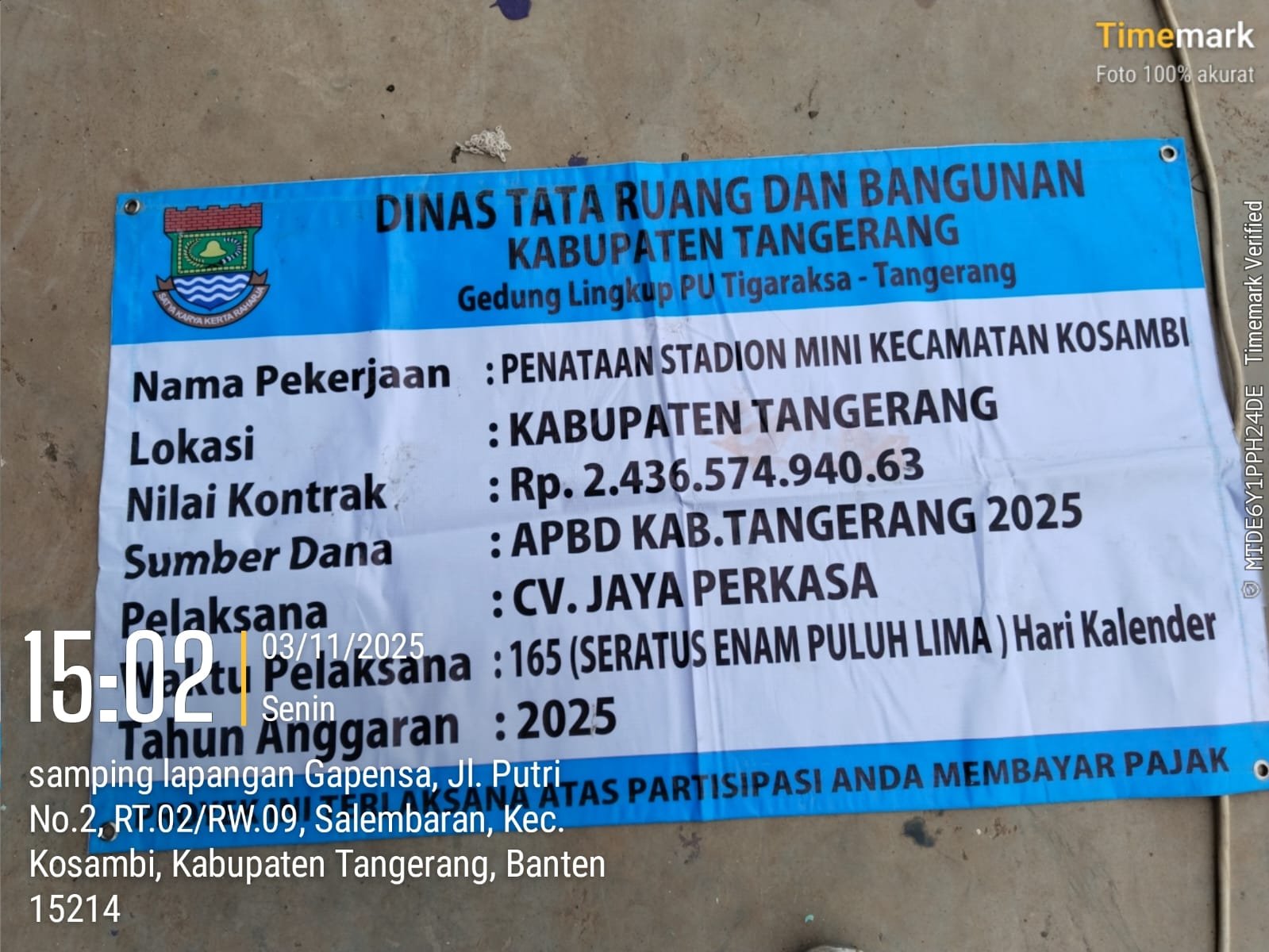 Proyek Stadion Mini Kosambi Diduga Penyimpangan, Terancam Hukum