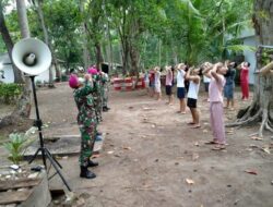 Prajurit TNI Kogasgabpad Pimpin Olahraga WNI ABK di Pulau Sebaru