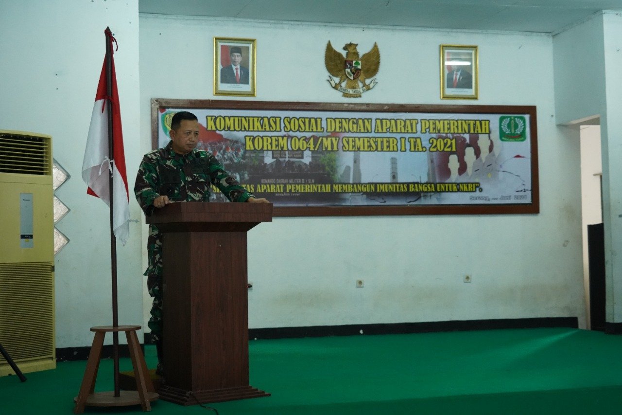 Korem 064/MY Tingkatkan Sinergi dengan Komunikasi Sosial ke Aparat Pemerintah