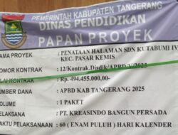 Pekerja Proyek Pagar SDN Kutabumi IV Abaikan K3 dan Dibayar Borongan