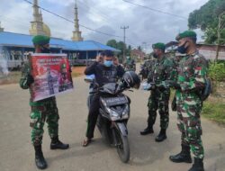 Yonif 642/Kapuas Sosialisasi Pentingnya Masker di Kompi Senapan C