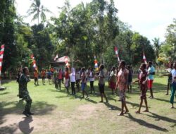 Personel Yonif 411 Kostrad Gelar Senam Bersama Ibu-Ibu di Perbatasan RI-PNG