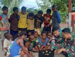 Edukasi Teknologi Dini, Satgas Yonif 126/KC Ajarkan Dasar Penggunaan Laptop