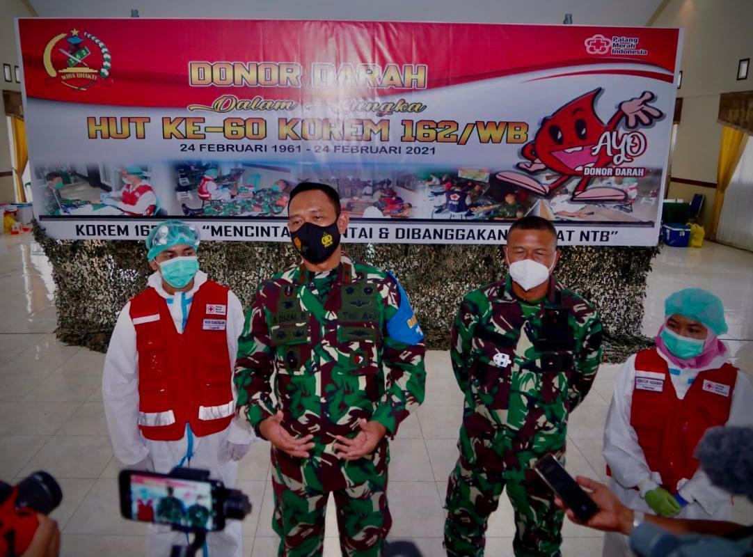Korem 162/WB Rayakan HUT ke-60 dengan Galang Donor Plasma Konvalesen