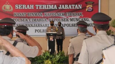 Kapolres Lebak Pimpin Langsung Sertijab Pejabat Jajarannya