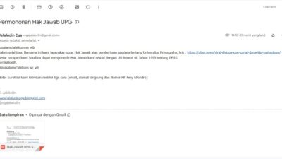 UPG Layangkan Surat Keberatan dan Minta Hak Jawab atas Pemberitaan