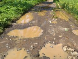 Jalan Desa Rusak Parah, Warga Minta Pemkab Pandeglang Tak Tutup Mata