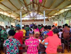 Satgas TMMD ke-110 Kodim Boven Digoel Ibadah Bersama Warga Kampung Kawagit