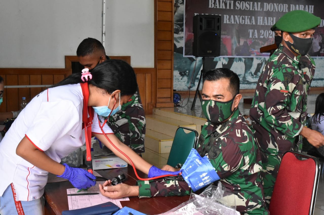 Sambut Hari Juang TNI AD 2020, Korem 174 Merauke Gelar Donor Darah