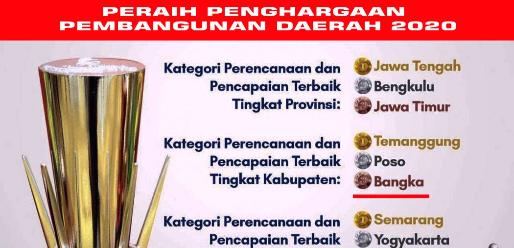 Pemkab Bangka Terbaik di Indonesia Raih Penghargaan Pembangunan